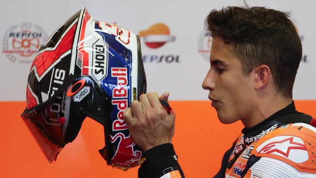 Marc Marquez menjadi yang tercepat pada latihan bebas pertama MotoGP Qatar di Sirkuit Losail, Kamis (26/3) malam waktu setempat. Marquez unggul atas Pedrosa.