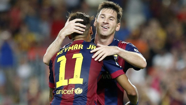 Pasangan dua pemain penyerang Barcelona, Neymar dan Lionel Messi ternyata berhasil mencatatkan rekor assist dan gol terbanyak di lima Laga elit di Eropa.