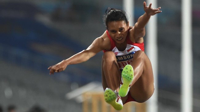 Maria Londa mengakhiri puasa medali emas cabang atletik Indonesia di Asian Games sejak 1998.&nbsp;Medali emas Maria itu menjadi yang pertama nomor lompat jauh.