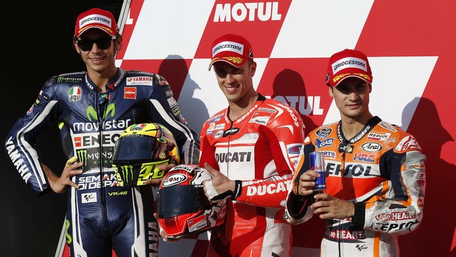 Andrea Dovizioso akan menyamai salah satu rekor Valentino Rossi jika tampil di MotoGP Jerman yang akan berlangsung di Sirkuit Sachsenring, Minggu (12/7).