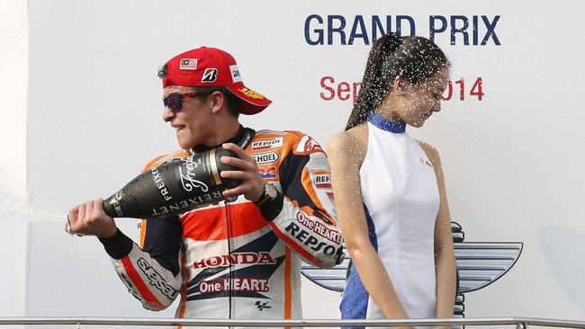 Kemenangan di Sepang, Malaysia (26/10), membuat Marc Marquez menyamai rekor Mick Doohan yang memenangi 12 seri balap dalam satu musim MotoGP.