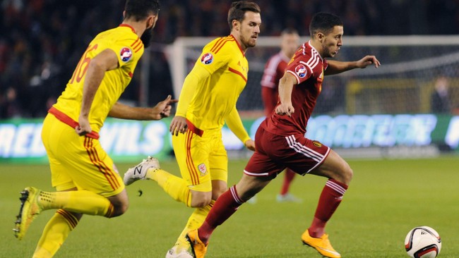 Timnas Belgia menahan imbang 0-0 tim tamu Wales dalam lanjutan dalam laga Grup B&nbsp;kualifikasi Piala Eropa 2016 di Stadion King Baudouin, Senin (17/11).