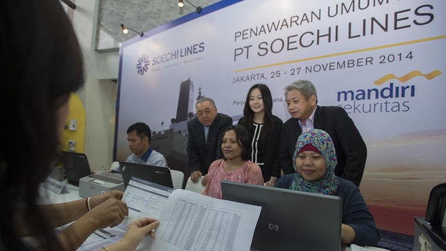 PT Soechi Lines Tbk mengantongi&nbsp;Rp 582,45 miliar dari hasil penawaran umum saham perdananya hari ini.