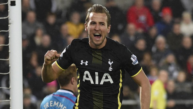 Daya tembak Harry Kane di antara pemain-pemain U-23 yang bertanding di liga Benua Eropa hanya kalah dari penyerang Barcelona, Neymar Jr.