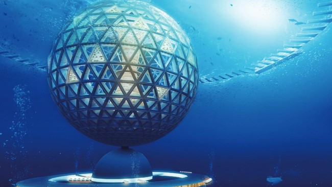 Kota berteknologi canggih itu akan dibangun di bawah laut hingga kedalaman 4 kilometer dengan memanfaatkan sumber energi baru yang bersih dari alam.