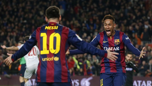 Ketajaman duet lini depan Barcelona, Lionel Messi dan Neymar, dengan 61 gol berhasil mengalahkan duo Real Madrid, Cristiano Ronaldo dan Karim Benzema.