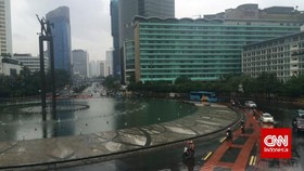 Banjir di Bundaran HI dan Istana Berangsur Surut
