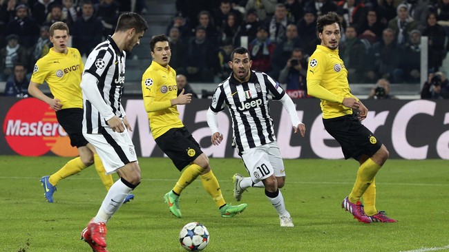 Juventus mengalahkan Borussia Dortmund 2-1 pada leg pertama Babak 16 besar Liga Champions di Turin, Rabu (25/2) dini hari WIB.