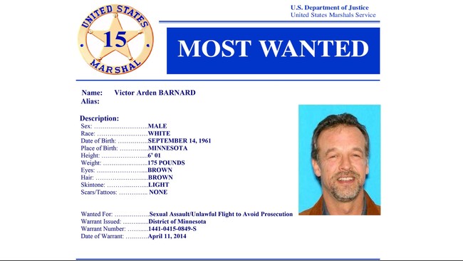 Victor Arden Barnard, yang masuk dalam daftar 15 orang paling dicari di AS karena kejahatan seksual ditangkap di Brasil.