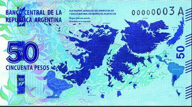 Argentina mengeluarkan uang kertas bergambarkan pulau yang dipersengketakan dengan Inggris, memicu komentar cemoohan dari pemerintahan London.