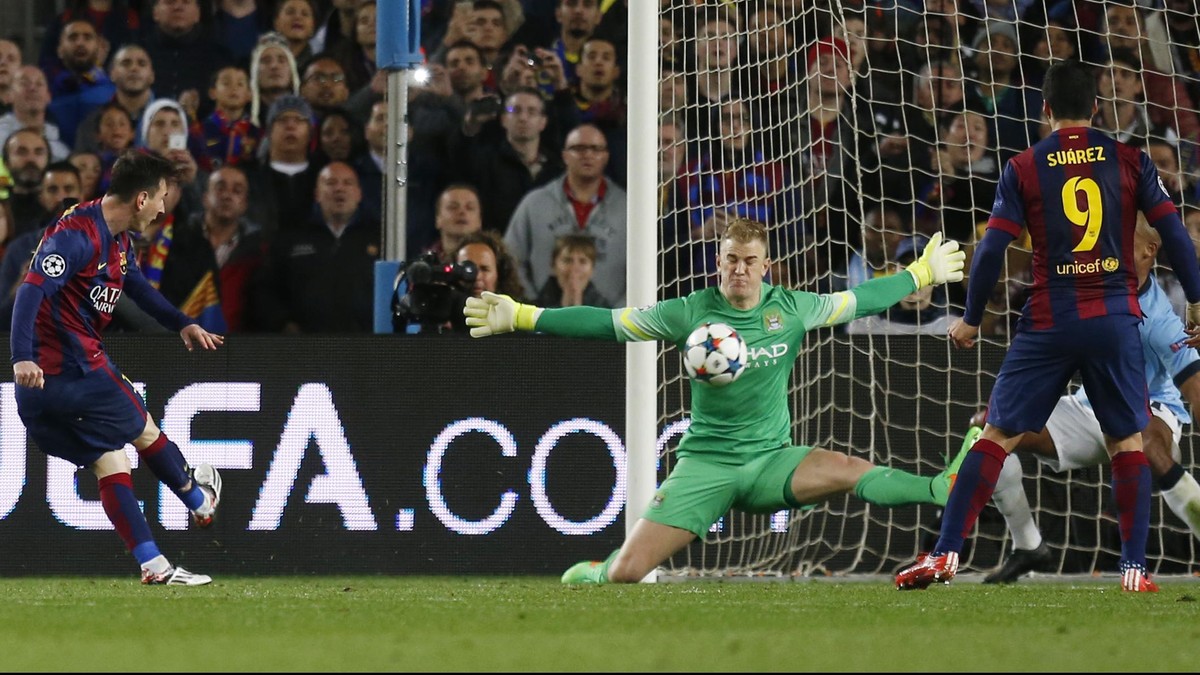 Aksi Ter Stegen dan Joe Hart dalam Bidikan Kamera