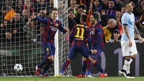 Babak Pertama: Barca Ungguli ManCity Lewat Gol Rakitic