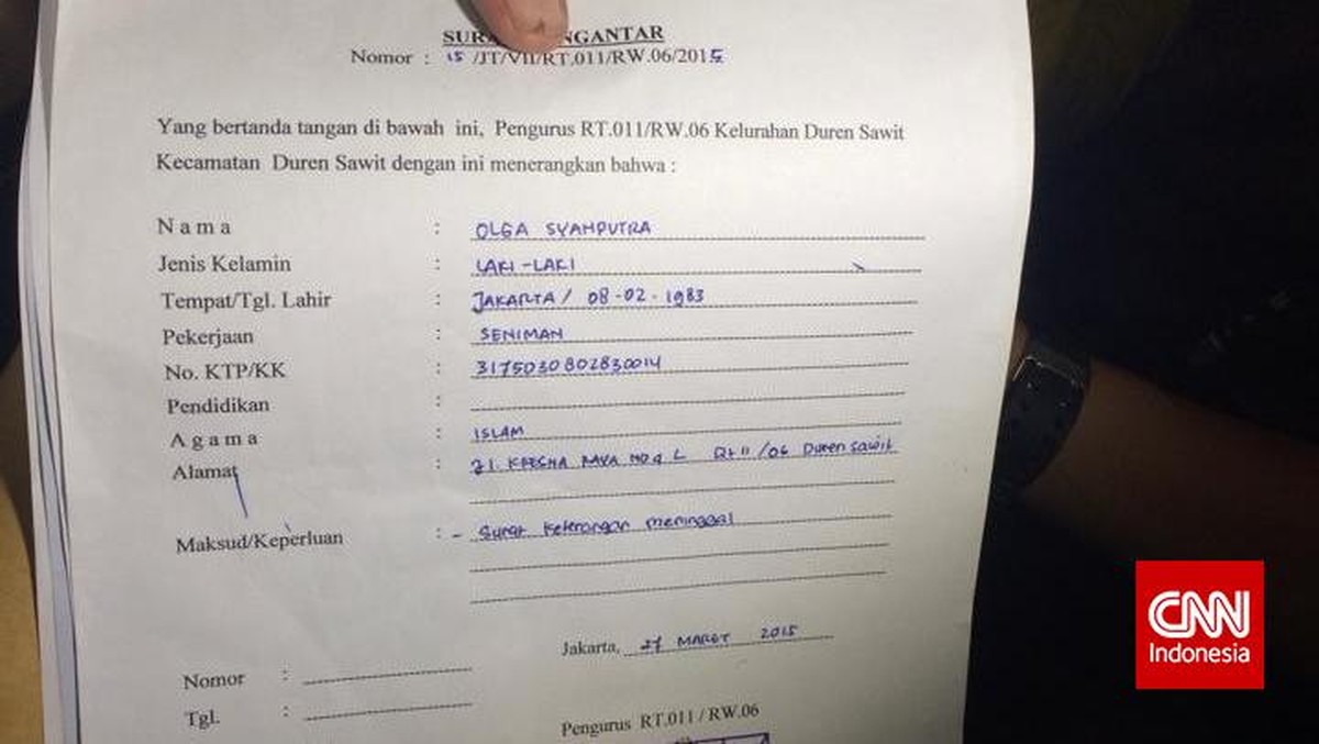 Hawa Duka Menanti Jenazah Olga Syahputra