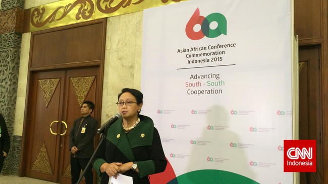 Menlu RI Retno Marsudi memimpin pembahasan tiga dokumen yang akan dihasilkan dari KTT Asia Afrika, termasuk Deklarasi Palestina.