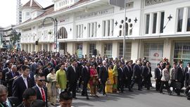 Jokowi, Xi Jinping, Mswati, Menandatangani Bandung Message