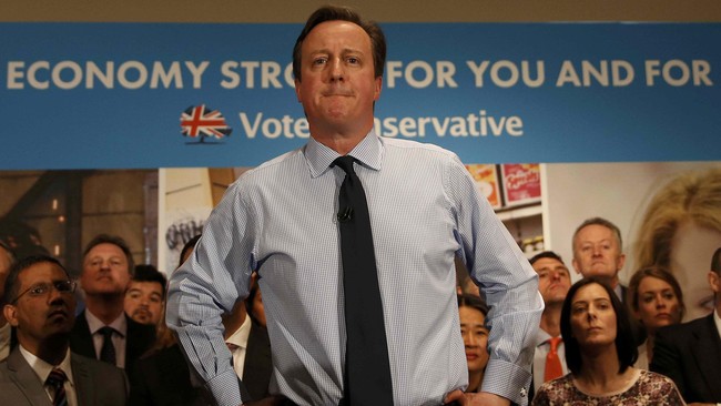 Menjelang pemilu Inggris, Perdana Menteri David Cameron menyatakan bahwa hanya partainya, Partai Konservatif, yang dapat menyelamatkan Inggris.