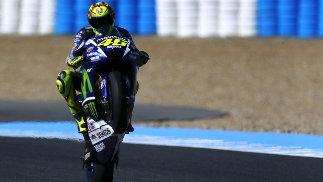 Pebalap Movistar Yamaha, Valentino Rossi, masih menjadi pebalap tersukses di Sirkuit Jerez jelang balapan MotoGP Spanyol 2018, Minggu (6/5).