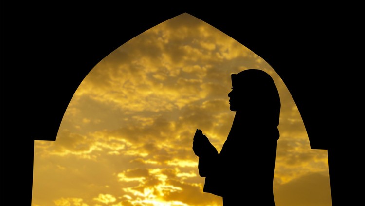 Ilustrasi muslim beribadah di masjid