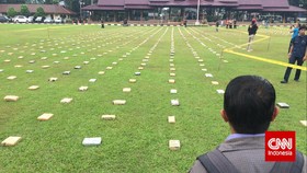 'Pameran' 2,1 Ton Ganja Jaringan Aceh di Bareskrim Polri