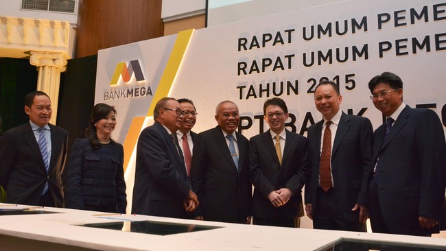 Laba setelah pajak Bank Mega di kuartal I 2015 meningkat 31,4 persen dari Rp 286 miliar menjadi Rp 375,9 miliar.