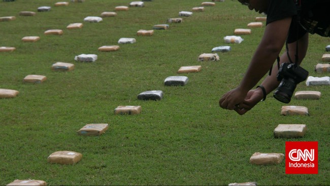 'Pameran' 2,1 Ton Ganja Jaringan Aceh di Bareskrim Polri
