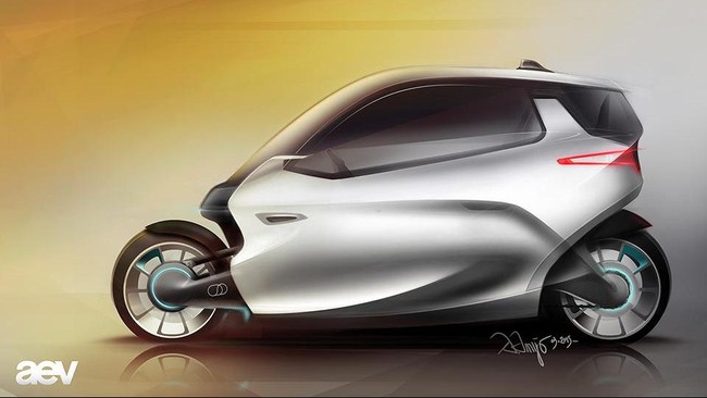 Ingin saingi mobil roda tiga buatan Toyota, produsen otomotif AS mengeluarkan konsep mobil roda dua yang ramah lingkungan.