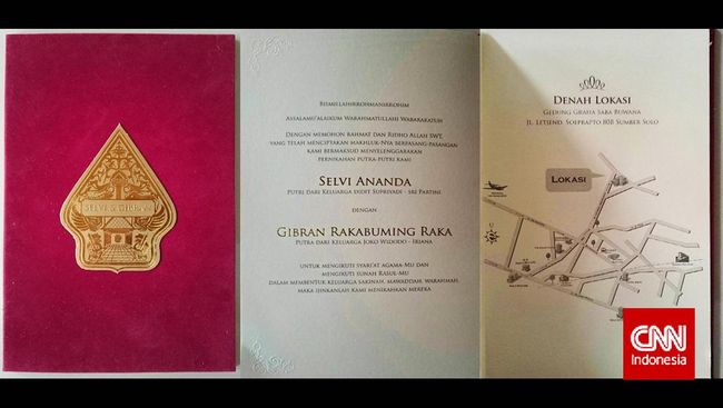 Ada ribuan orang yang diundang pada acara pernikahan putra sulung Joko Widodo, Gibran Rakabuming dan Selvi Ananda, pada Kamis (11/6) nanti.
