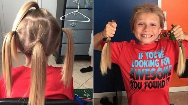 Seorang bocah lelaki berusia delapan tahun asal Florida, Amerika Serikat, rela diolok sebagai perempuan karena rambut pirangnya yang menjuntai panjang.