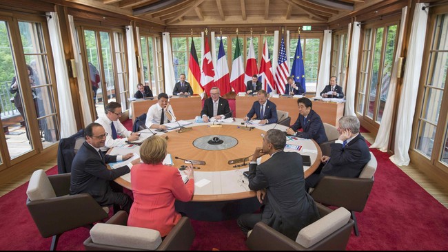 KTT G7 di Perancis akhir pekan ini disebut tidak akan mengeluarkan pernyataan bersama termasuk untuk mengatasi perang dagang antara AS dengan China.