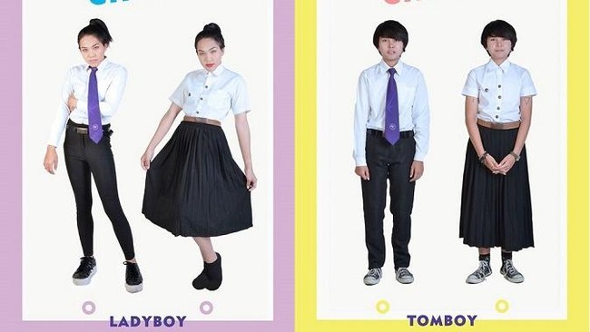 Universitas Bangkok meluncurkan seragam khusus transgender bagi para siswanya yang "ladyboy" dan tomboi.