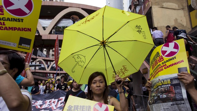 Hong Kong melarang partai politik yang mendukung pemisahan diri dari China, Minggu (23/9).