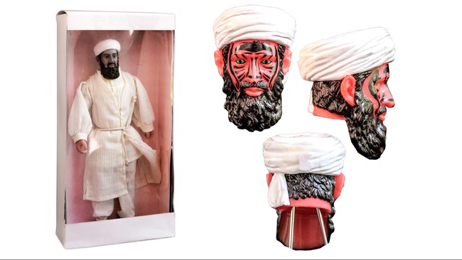 Perusahaan kolektor mainan dan memorabilia melelang boneka Osama Bin Laden dengan minimal penawaran sebesar Rp66 juta. 