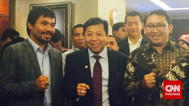 Pacquiao mengatakan senang dapat bertemu dengan pimpinan DPR. Dia juga senang pemerintah RI telah bersedia menunda hukuman mati terhadap Mary Jane.