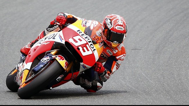 Marc Marquez mendapat pole position GP Aragon setelah mencatat waktu tercepat di babak kualifikasi, sementara itu Valentino Rossi harus start di nomor enam.