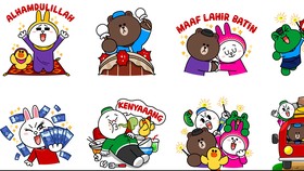 Stiker Lucu Aplikasi Line Ikut Berlebaran