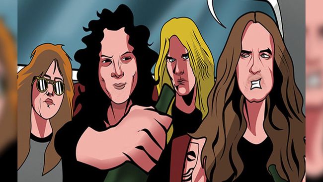 Beberapa halaman depan komik memuat kisah sang pentolan Metallica, James Hetfield.