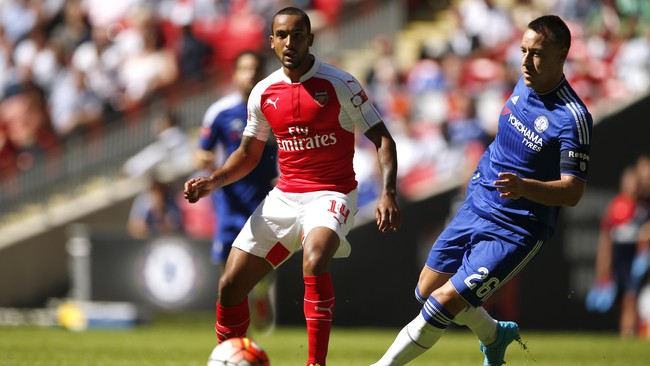 Untuk sementara, hingga akhir babak I, Arsenal unggul 1-0 atas Chelsea dalam laga kejuaraan pembuka Liga Inggris, FA Community Shield.