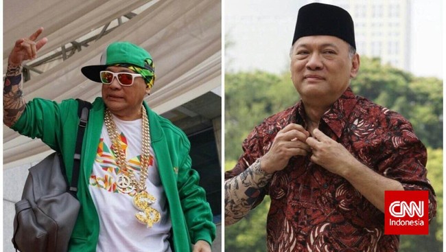 Agus Martowardojo berdandan a la rapper lengkap dengan jaket hoodie, topi snapback, sunglasses, kalung 'bling-bling' hingga tattoo temporer.