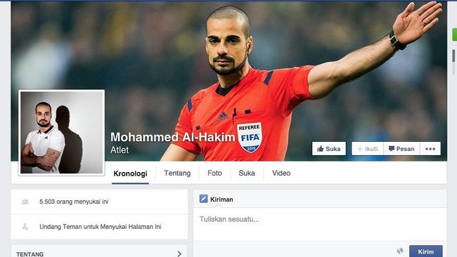 Mohammed Al-Hakim, wasit asal Swedia, membuat halaman khusus di Facebook untuk menjelaskan keputusannya di atas lapangan hijau kepada publik.