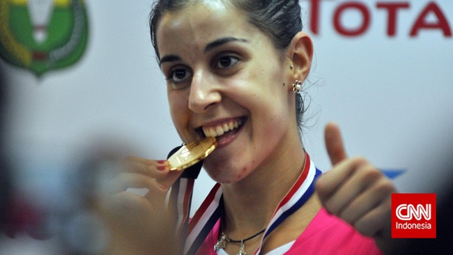 Tunggal putri Spanyol, Carolina Marin, mengenang memori buruk dihantam cedera serius di final Indonesia Masters tahun lalu.