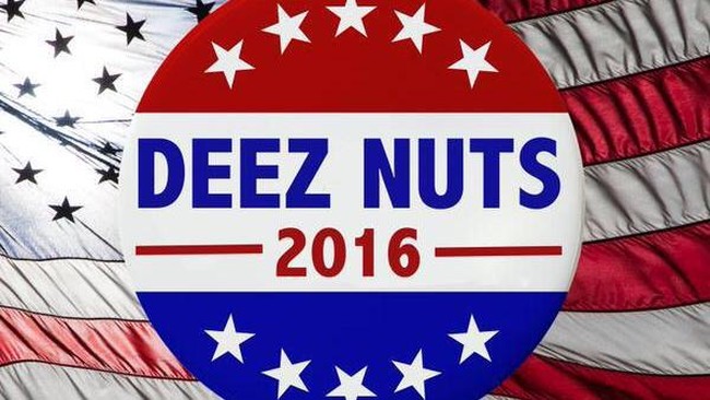 Deez Nutz, tokoh rekaan anak petani jagung di Amerika, berhasil mendapat dukungan yang tidak sedikit dalam sebuah survei calon presiden.