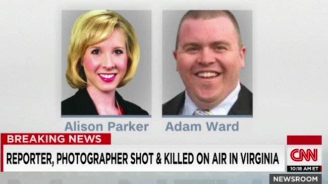 Dalam insiden penembakan, reporter Alison Parker, 24 dan juru kamera, Adam Ward, 27, tewas. Keduanya dilaporkan sudah bertunangan dan berencana menikah.