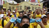 Ribuan Demonstran Malaysia Tuntut Najib Razak Mundur Ribuan orang berkumpul di Kuala Lumpur, Malaysia, pada Sabtu (29/8). Mereka tergabung dalam gerakan
