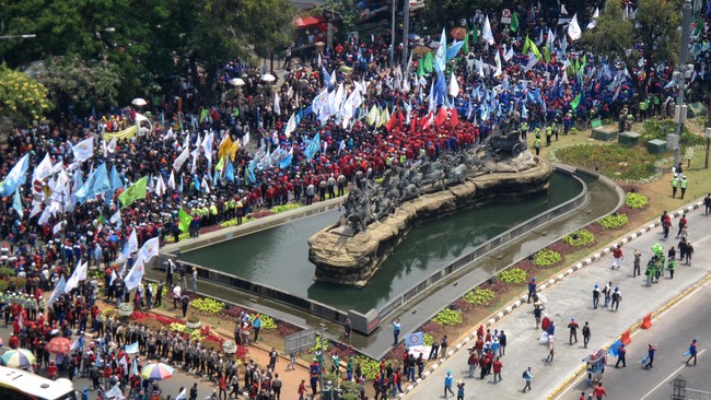 Istana Wakil Presiden menyebut buruh dan pemerintah punya harapan yang sama: melihat Indonesia sejahtera agar penghasilan rakyat, termasuk buruh, meningkat.