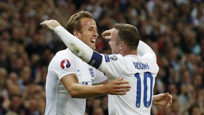 Inggris memastikan posisi sebagai juara Grup E kualifikasi Piala Eropa 2016 berkat kemenangan 2-0 atas Swiss di Stadion Wembley, Selasa (8/9).