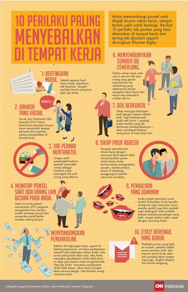 Perilaku tak pantas apa saja yang biasa ditemukan di tempat kerja tapi Anda tak menyadarinya?
