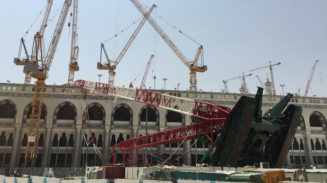 Crane yang ambruk dan menimpa Masjidil Haram menewaskan 107 orang jemaah haji pada Jumat lalu. Tujuh di antara korban tewas adalah jemaah asal Indonesia.