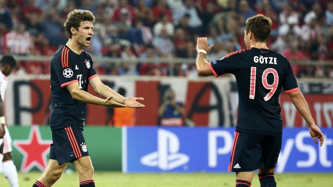 Penyerang Bayern Munich, Thomas Mueller berhasil mencetak gol indah ke gawang Olympiakos namun ia mengakui gol tersebut sebagai hasil berbau keberuntungan.