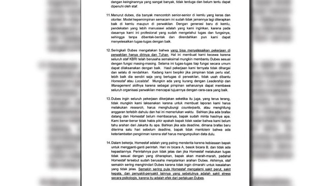 CNN Indonesia mendapatkan bocoran dokumen Kemlu terkait kinerja kepemimpinan duta besar RI di Argentina yang buruk.
