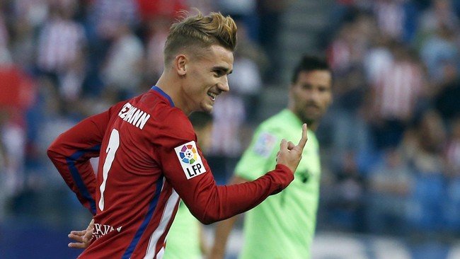 Terseok-seok, Griezmann akhirnya berhasil membawa Atletico Madrid unggul 2-0 atas Getafe di lanjutan La Liga Spanyol, Rabu (23/9) dinihari.